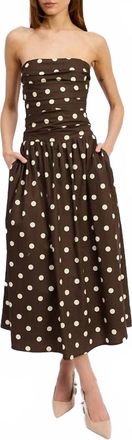 En Saison Womens Lainey Midi Dress In Brown Combo