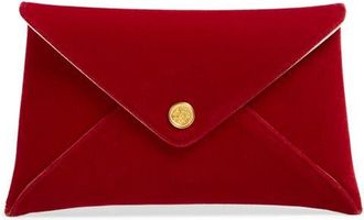 Altuzarra Medallion Velveteen Envelope Clutch in Grenadine at Nordstrom