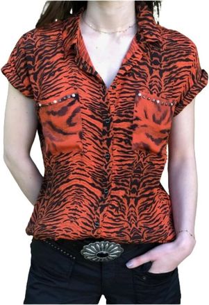 Mason's Kortmouwtigerprint overhemd - Dames - Overhemden - Veelkleurig - S - Overhemden