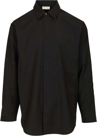 Fear of God Easy Care Wool Classic Shirt - Heren - Casual Overhemden - Zwart - M - Wol - Overhemden
