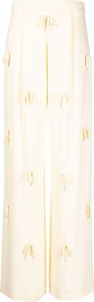 Viktor & Rolf Bed Of Bows wide trousers - women - Acetate/Viscose - S - Neutrals