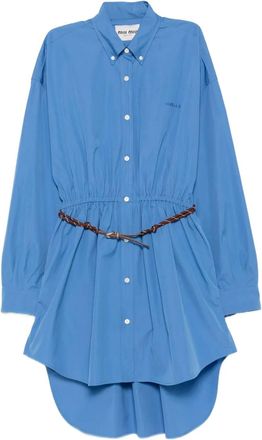 Miu Miu Chemisier corto con cintura - Blu