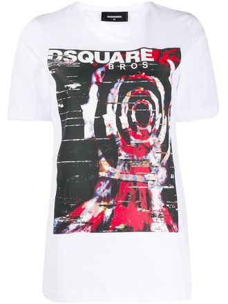 Dsquared2 logo printed T-shirt - women - Cotton - S - White