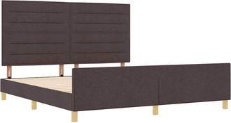 vidaXL Vidaxl - Estructura De Cama Con Cabecera Marr&oacute;n Oscuro 180 X 200 Cm Tela
