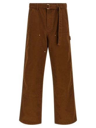 sacai Brown Flat Front Pants
