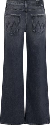Mother Womens Wide-Leg Jeans Grey Cotton