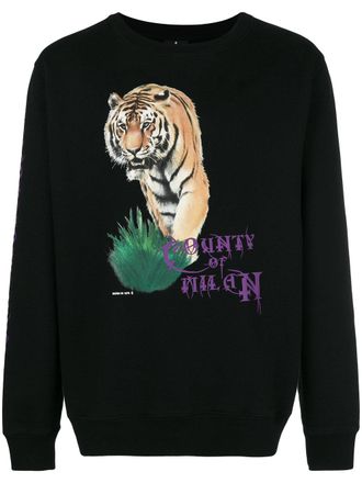 Marcelo Burlon Tiger crew neck sweatshirt - men - Cotton - S - Black