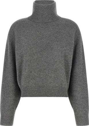 Brunello Cucinelli Grey Knitted Turtle Neck Sweater