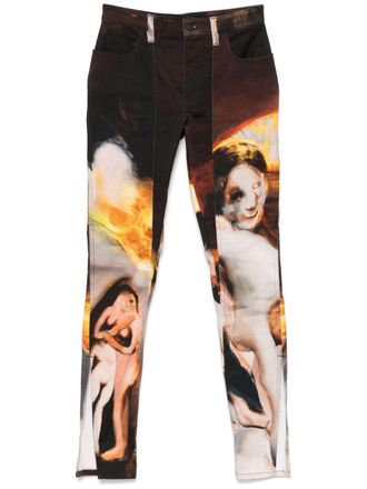 MUGLER Pantaloni con stampa tramonto x Ambera Wellmann - Marrone