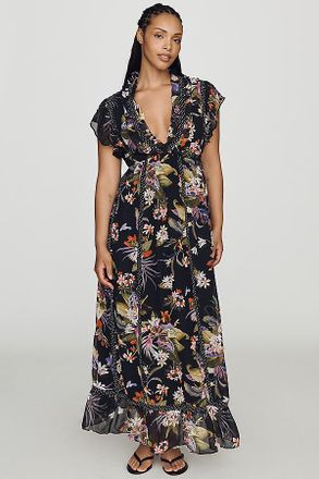 Maeve Short-Sleeve V-Neck Midi Dress
