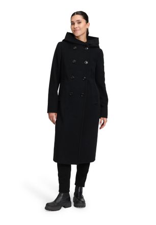 Gil Bret Wollmantel GIL BRET, Damen, Gr. 36, schwarz (jet schwarz), Obermaterial: 75% Wolle, 20% Polyamid, 5% Kaschmir, unifarben, figurumspielend knielang, ge