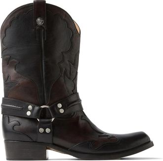 Versace Sylvester Leather Texan Boots