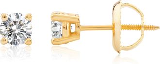 MAX + STONE Certified 14k Yellow Gold Lab Grown Diamond Solitaire Stud Earrings (1/2 ct. tw)