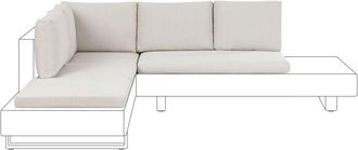 Beliani Beliani - Conjunto De Fundas De Coj&iacute;n De Jard&iacute;n Para Sof&aacute; Esquinero Resistente Al Agua Protecci&oacute;n Uv Blanco Crema Lanciano