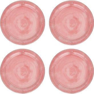 Juliska Berry & Thread Set of 4 Melamine Dinner Plates in Coral at Nordstrom