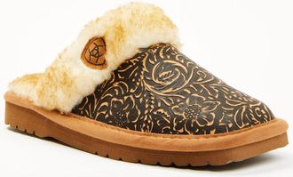 Ariat Womens Jackie Tooled Slippers In Brown