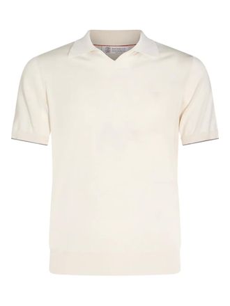 Brunello Cucinelli V-neck cotton top - men - Cotton - 50 - Neutrals