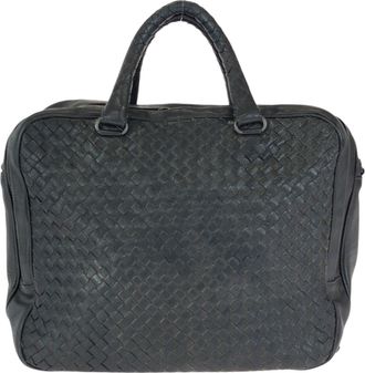 Bottega Veneta Black Leather Briefcase (Pre-Owned)