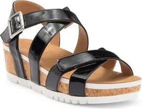 Adrienne Vittadini June Platform Wedge Sandal in Black at Nordstrom Rack, Size 6.5