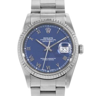 Rolex Pre-owned Rolex Datejust 36 Automatic Chronometer Blue Dial Mens Watch 16234 BLRO