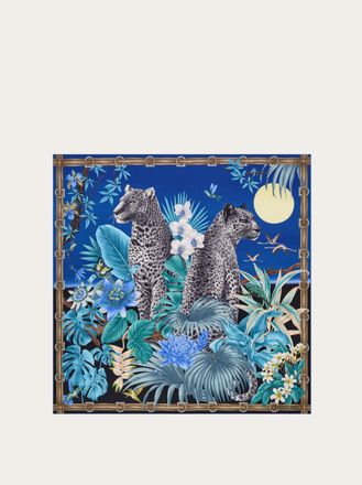 Ferragamo Donna Foulard in seta stampa Felini Blu