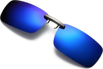 Generic Glasses Gifts Lens Driving Metal Polarized Clip On Glasses Sunglasses Vintage Makeup Case (Blue, One Size)