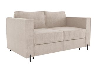 Vente-Unique Sof&aacute; cama de 3 plazas de apertura r&aacute;pida de tela beige texturizada - Cama de 140 cm - Colch&oacute;n de 20 cm - ELORYA