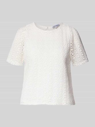 More & More More & More Regular Fit T-Shirt in Strick-Optik in Offwhite, Gr&ouml;&szlig;e 46