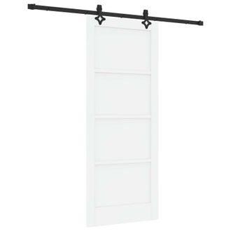 vidaXL Puerta Corredera Blanco Y Negro 83 X 202 Cm Vidaxl