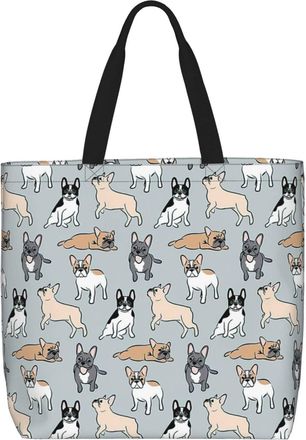 Generic Women Handbag French Bulldog Ladies Shopping Shoulder Bag Casual Retro Shoulder Bags, For Work, School, Wedding, Gym, Graduation