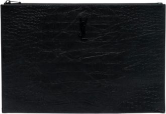 Saint Laurent Pre-owned Clutches, female, Black, Size: ONE SIZE Pre-owned Leather Clutch