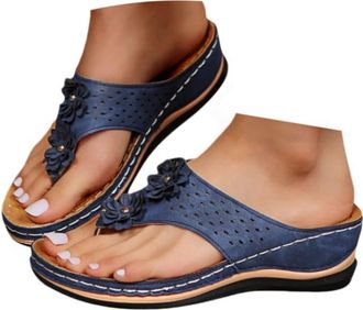 Generic Summer Sandals Women Wedge Flip Flops for Women Orthopedic Sandals Comfortable Flip Flops with Arch Support Summer Casual Wedge Sandal Slippers Dressy