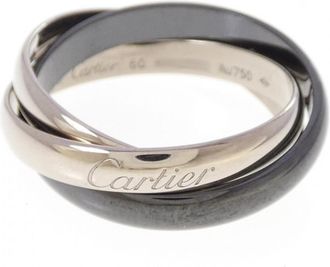 Cartier White Gold Ceramic White Gold Band Ring (Pre-Owned)