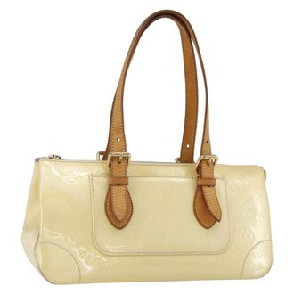 Louis Vuitton Rosewood Avenue Handbag Monogram Vernis Beige Patent_Leather Handbag (Pre-Owned)