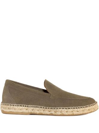 Abarca jute-sole suede loafers - Green