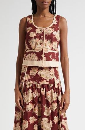 Cinq &agrave; Sept Rowena Mae Bouquet Floral Top in Wineberry Multi at Nordstrom Rack, Size X-Small