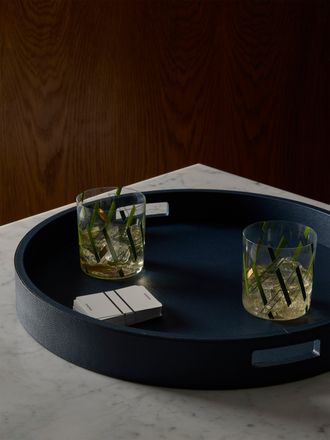 Giobagnara Polo Leather Round Tray (18.5in/47.5cm)