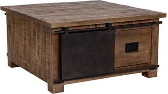 Wanderlust Deco Mesa De Centro De Madera Marr&oacute;n 90x90x46h Cm