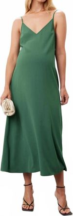 Emilia George Victoria Slip Midi Dress In Green