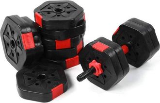 Trade Shop Trade Shop - Set Manubri Bilanciere Con Biella Regolabili 10kg Allenamento Corpo Palestra Casa