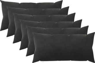 vidaXL Funda De Almohada 6 Pcs Heerlen Negro 40 X 70 Cm Terciopelo Vidaxl