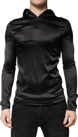 Dolce & Gabbana Mens Silk Turtleneck Black Elastane