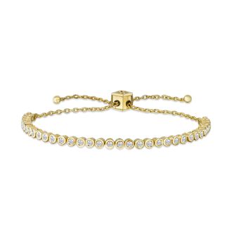 The Diamond Store Adjustable Rubover Lab Diamond Tennis Bracelet Tennis Bracelet 0.50ct in 18K Gold Vermeil