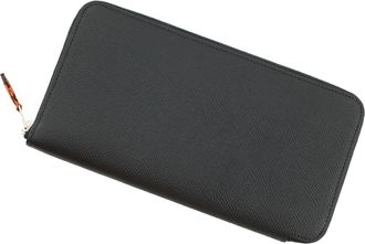 Herm&egrave;s Black Epsom Leather Long Wallet (Bi-Fold) (Pre-Owned)