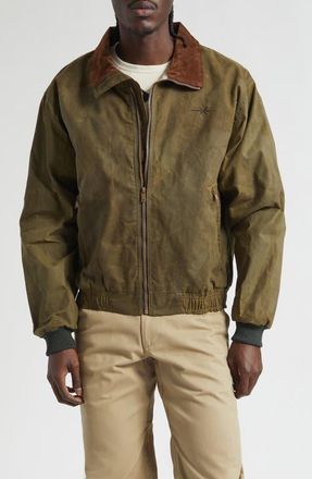 Phipps Backwoods Waxed Cotton Bomber Jacket in Loden Green at Nordstrom, Size Xx-Large