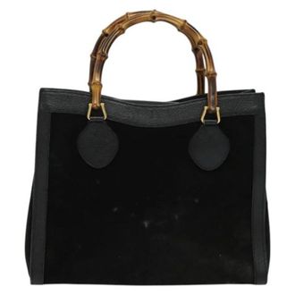 Gucci Pre-owned Suede gucci-bags - Dames - Vintage Handtas - Zwart - ONE Size - Leer - Vintage