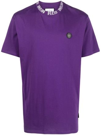 Philipp Plein T-shirt girocollo con stampa - Viola