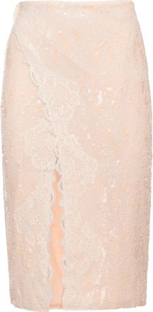 Miss Bikini Knee-Length Midi Skirt With All-Over Sequins And Lace Accents