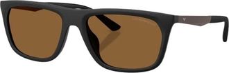 Emporio Armani Zonnebril - Heren - Zonnebrillen - Zwart - 57 MM - Accessoires