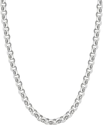 Pompeii3 Mens Polished Steel Single Tone 6.5mm Rolo Link Flexible 24 Chain Necklace